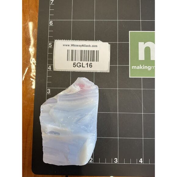 Blue Pink Opalescent Layered Art Glass Cullet Glowing Manganese Slag #5GL16 - Picture 8 of 8